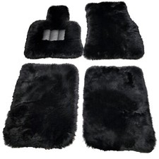 Black Sheepskin Floor Mats fits Rolls Royce Cullinan Series II 2019 - 2026