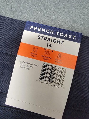 NWT~FRENCH TOAST Boys 14 NAVY BLUE Adjustable Waist Straight Fit Uniform Pants - Picture 4 of 8