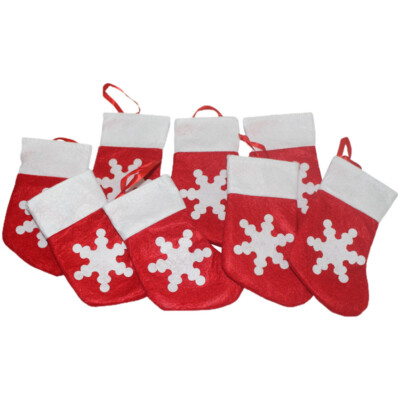 8pcs Useful Practical Sturdy Christmas Tableware Bag Christmas Socks Decorations