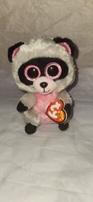 Ty Beanie Boos Rocco Gray Raccoon 6 Inch