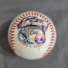 AJ Burnett Signed Baseball Florida Marlins Autographed Opening Day 2002