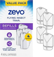 Zevo Flying Insect Trap, Fly Trap Refill Cartridges Twin Pack, 4 Cartridges