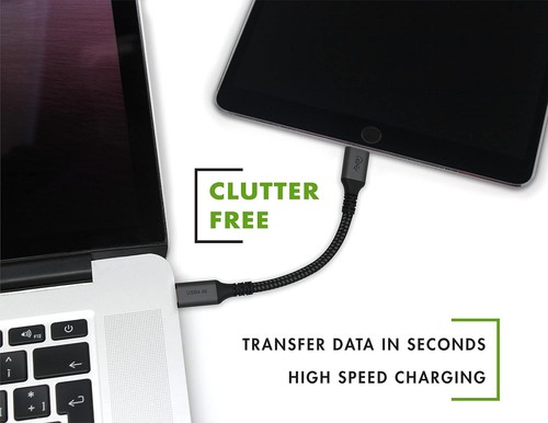 6-Inch USB-C Cable 40Gbps 100W Fast Charging Data Transfer Travel Pack - Photo 8 sur 9