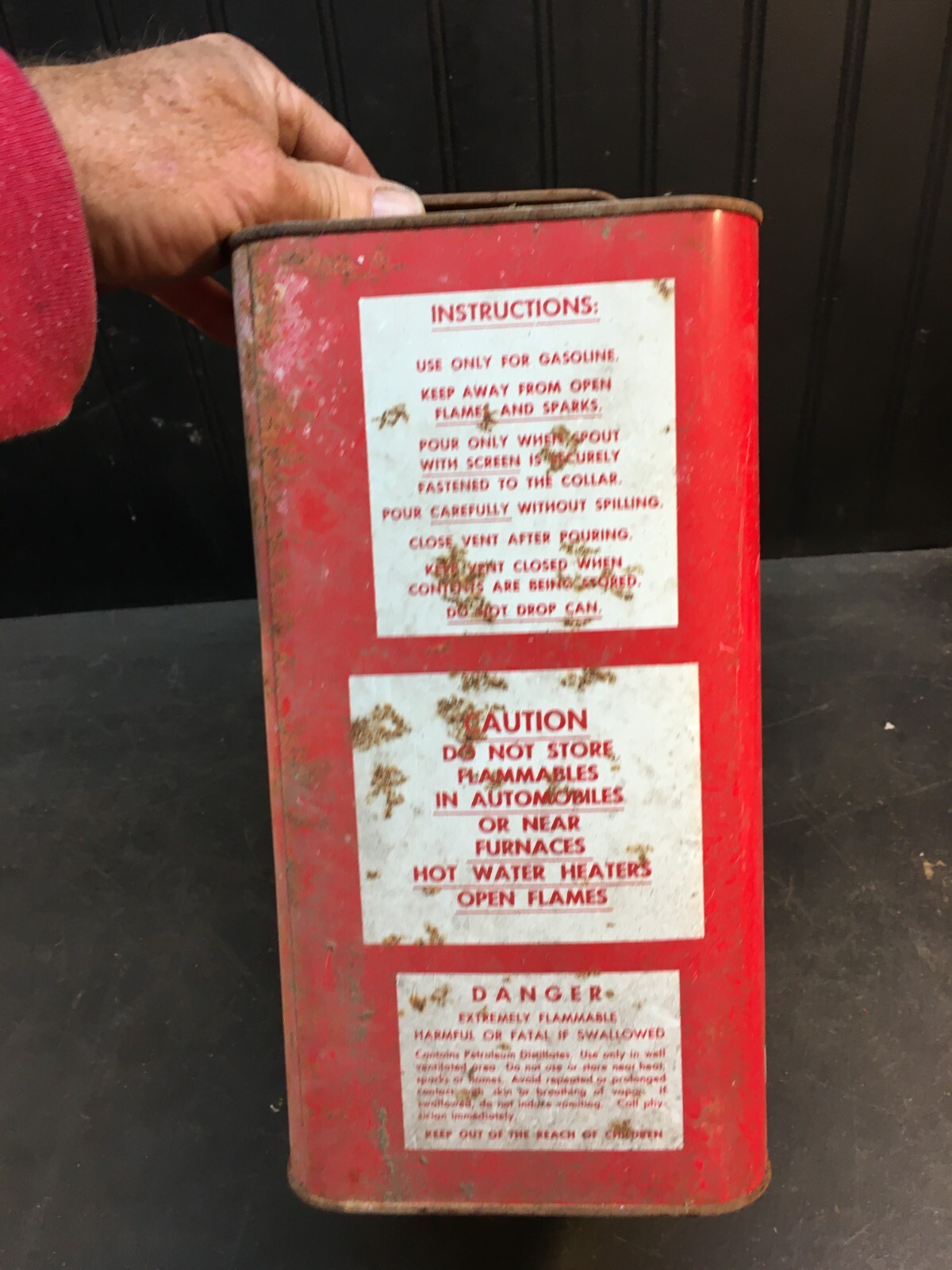 Vintage Eagle Gas Can 1002 Gasoline Filler 2 US Gallons Metal Red White Oil Sign eBay