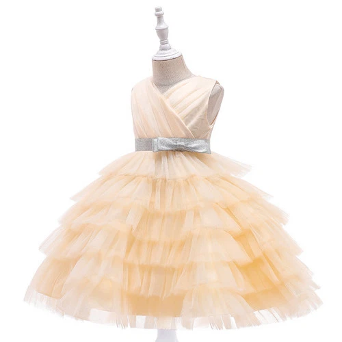 Niñas Vestido de Dama de honor Flor Niños Bebé Princesa Fiesta Encaje Vestidos de Boda Foto 4 de 4