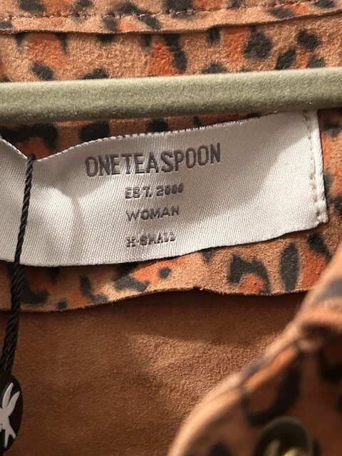 Chaqueta Camisa Free People One Teaspoon Wild Thing Cheetah SUEDE CHACKET NUEVA CON ETIQUETAS XS Foto 3 de 4