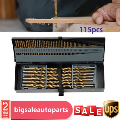 115 Pcs Drill Hog Letter Drill Bit Set Electric Spiral High Speed Drill Bit Set