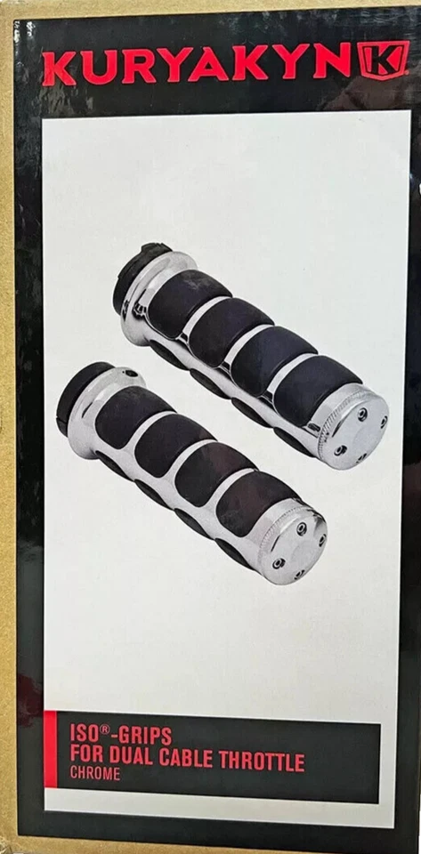 Empuñaduras Kuryakyn 6205 Iso cromadas sin cable del acelerador Boss operadas 1982-2013 Harley Foto 3 de 4