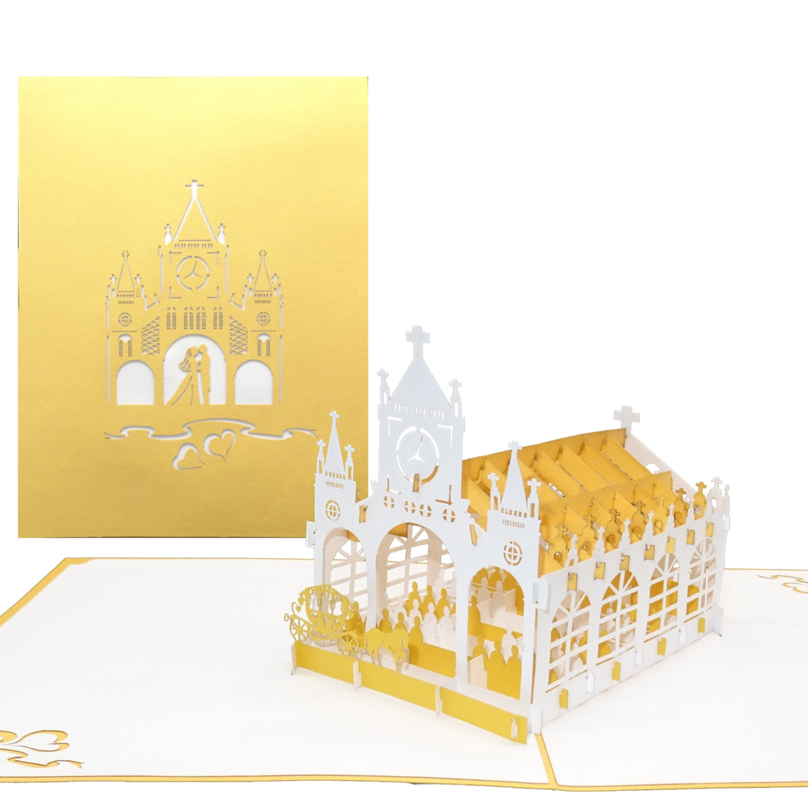 3D Karte „Goldhochzeit" Große Glückwunschkarte & Geschenk Goldene Hochzeit