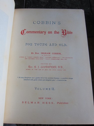Cobbin's Commentary on the Bible - 2 Volumes - Rev. Ingram Cobbin - 1876 - Picture 9 of 20