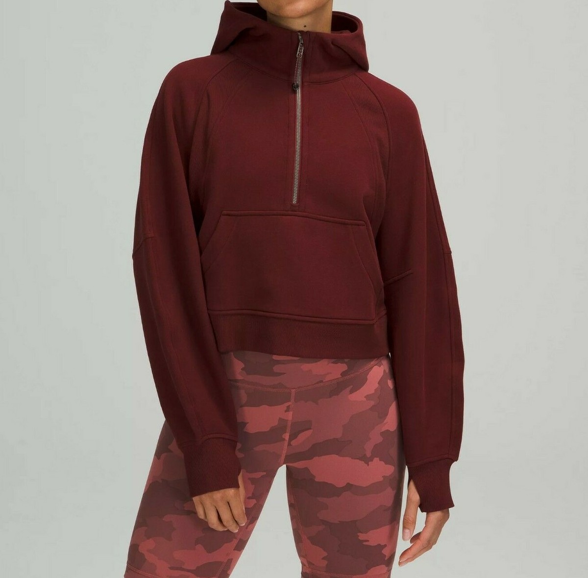 NEW Lululemon Scuba Oversized Half-Zip Hoodie Red Merlot
