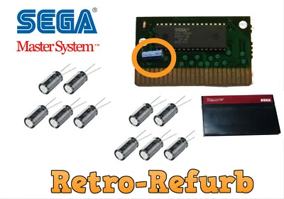 Sega Master System Cartridge Power Capacitor - Repair Kit - 10 Pack