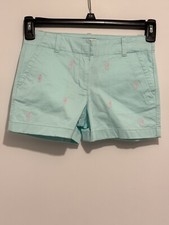 Vineyard Vines Girls Sea Horse Embroider Boulevard Shorts Size 10 Pastel Blue
