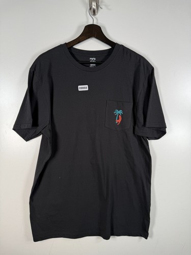 BNWT Billabong Mens Crewneck Tiger Palm Premium Tee T Shirt Black Sz XL 22x30.5 - 第 1/10 張圖片