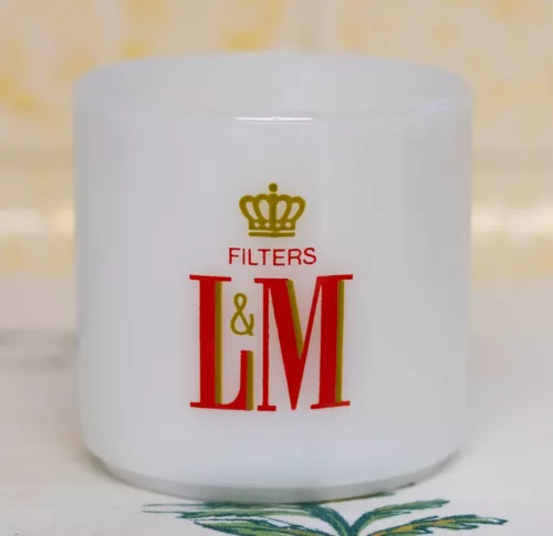 Federal L&M Cigarette Milk Glass Mug Coffee Cup Vintage 1970s