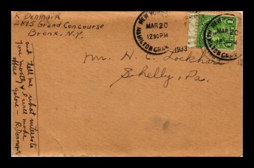 US POSTAL CARD NEW YORK NEW YORK HAMILTON ORANGE STATION 1933 - 第 1/2 張圖片