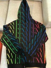 New Valentino Reversible VLTN Logo Hooded Jacket Red Black Blue Yellow Size L