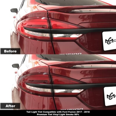 Crux Motorsports Tail Light Tint Light Smoke 50% Overlays 2017 2018 Ford Fusion