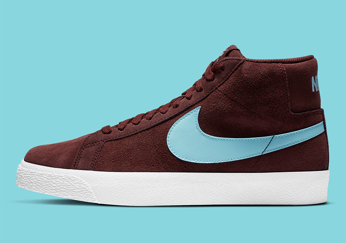 Nike SB Blazer Mid Mystic Dates Burgundy Glacier Blue White 864349