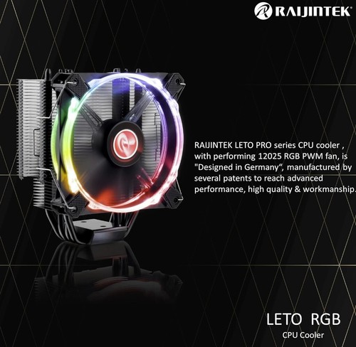 NEW Raijintek LETO RGB 120mm CPU Air Cooler For Intel and AMD - Picture 2 of 10