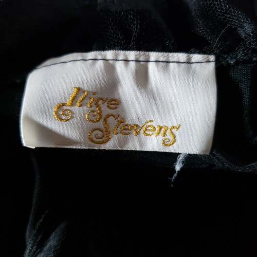 Elise Stevens Long Sheer Nightgown Robe Large Black Victorian Ruffle Lace Vtg - Picture 6 of 8