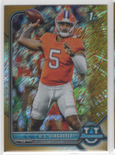 2022 Bowman Chrome University Gold Shimmer Refractors #2 D.J. Uiagalelei /50 