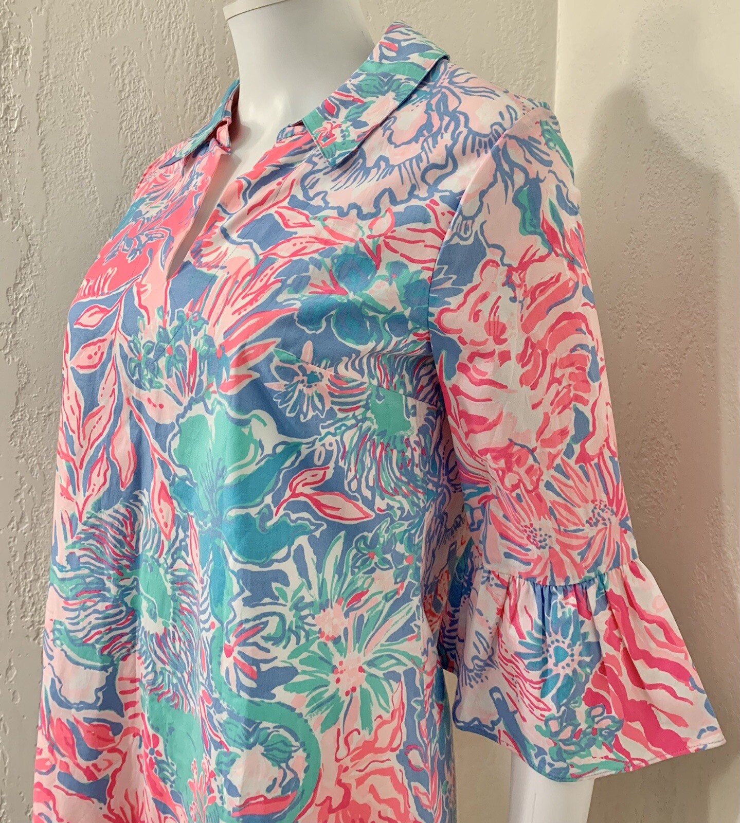 NWT Lilly Pulitzer Ginger Stretch Blue Peri Viva La Lilly Shift Dress Size 2 image 7