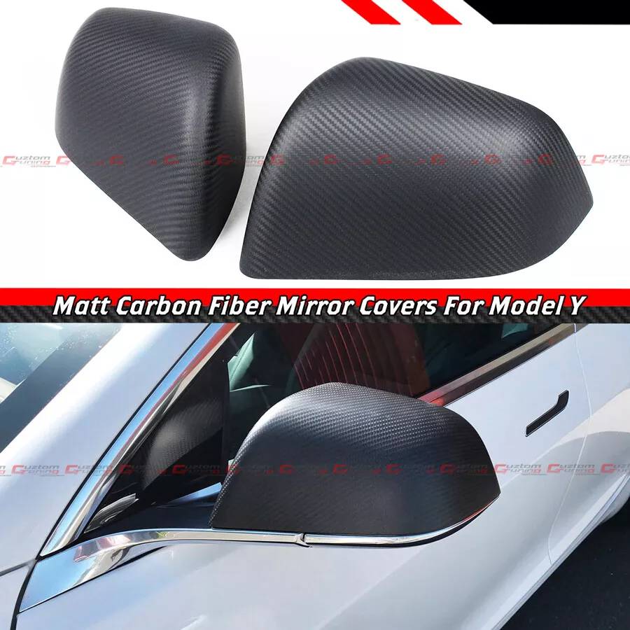 Tesla model y carbon online fiber mirror caps