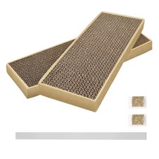 HappyFreeSX Splicing Cat Scratch Pad: Scratchers for Indoor Cats Beige