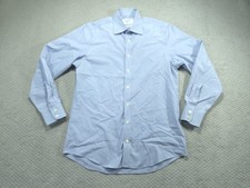 Charles Tyrwhitt Shirt Mens 15.5-33 Blue Slim Non Iron Dress Striped Cotton Sky