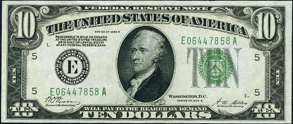 FR. 2002 E $10 1928-B Federal Reserve Note Richmond E-A Block CU - Image 2 of 3