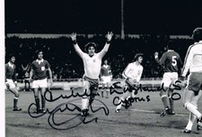 Signed Malcolm Macdonald England 5 Cyprus 0 Autograph photo + proof Supermac