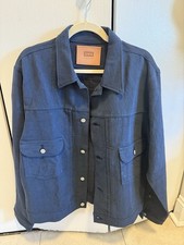 Edwin Navy Cotton  Line Twill Trucker Jacket Indigo Dyed