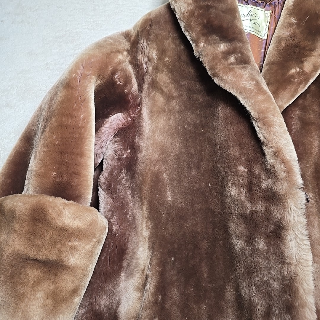 Vintage 1960s Sheared Beaver Fur Coat Brown Gerber Furs Hart-Albin