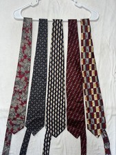 5 PC Men's Neckties Different Brands Various Colors.