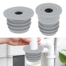 2 Pcs Drain Pipe Silicone Seal Plug Sewer Deodorant Cover Washing Gray