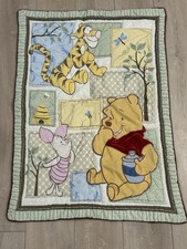 VTG Disney Baby Winnie Pooh Comforter Quilted Throw Nursery Piglet Tigger Crib