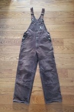 VTG Carhartt 36 X 32 Duck Bib Overalls Brown Hunting 100 Cotton Made In USA