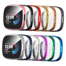 12 Pack Case for Fitbit Versa 4 Sense 2 with Screen Protector, Soft TPU Full