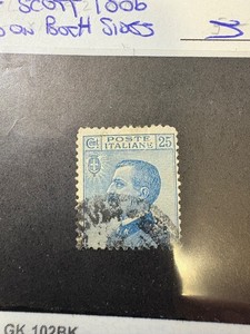 Italy Scott 100b Used Stamp Printed on Both Sides
