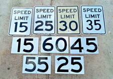 9 (NINE)  | Lot | Authentic Retired SPEED LIMIT Sign | MPH Highway | 18" X 24"