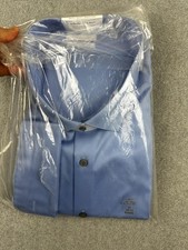 Calvin Klein Dress Shirt Mens 22 34/35 Blue Infinite Non Iron Slim Fit Stretch