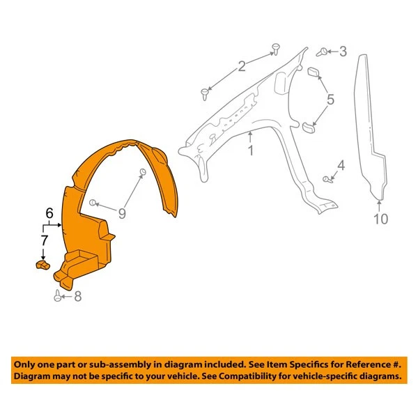 For 02-07 Rendezvous Front Splash Shield Inner Fender Liner Left Right SET PAIR Foto 3 de 4