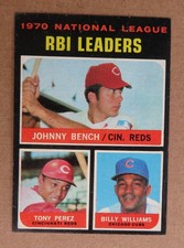 1971 Topps  #64 RBI Leaders : Johnny Bench, Tony Perez, B Williams NRMT-MT