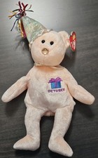 Vintage TY BEANIE BABIES 2002 October Birthday Beanies Collection Bear