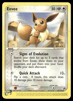 2003 Pokemon Eevee Common Sandstorm 63/100 DMG