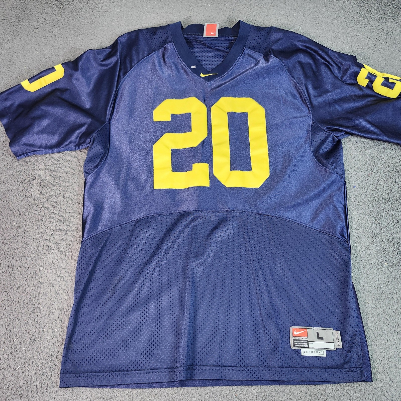 VTG Nike Team Jersey Shirt Mens Large Blue 20 Football Mesh Authentic Length +2