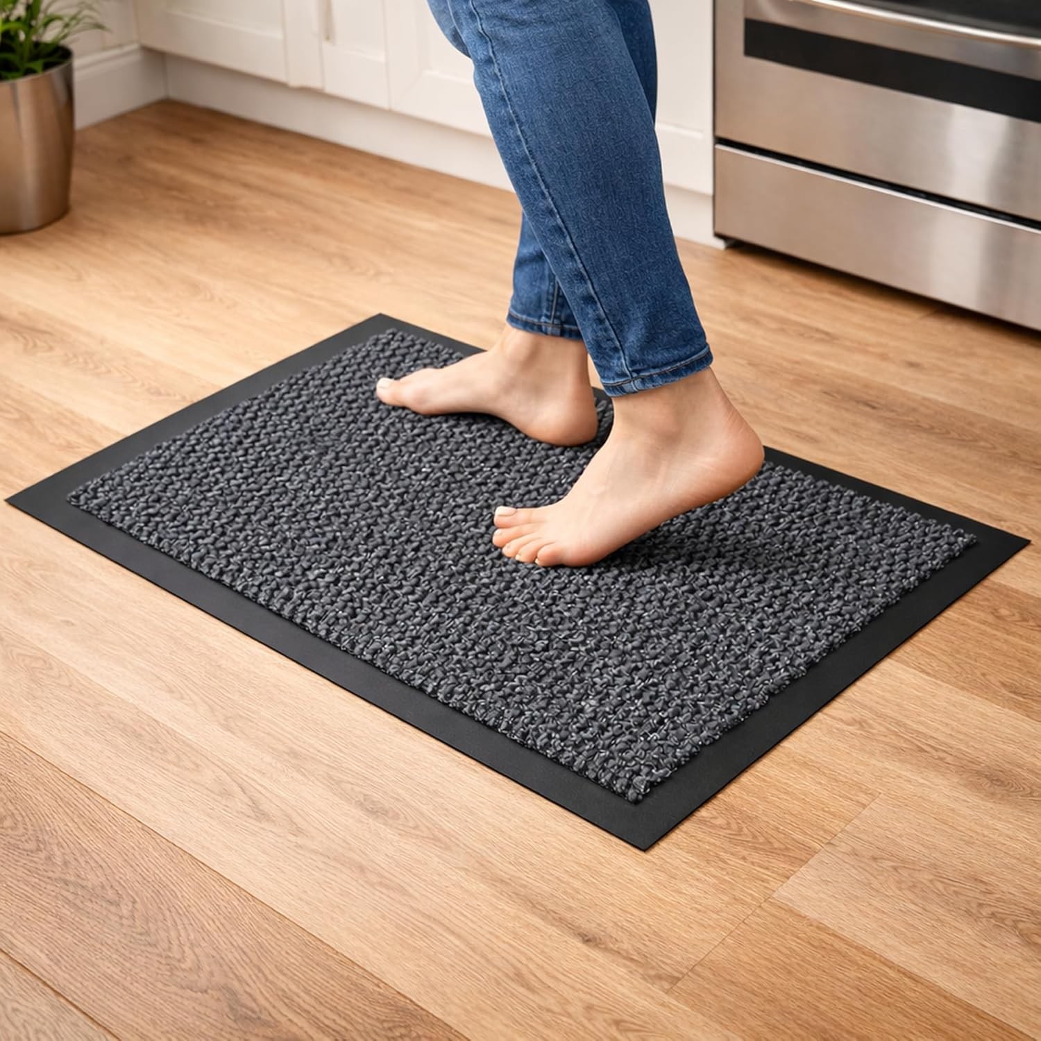 Kitchen Mat Non Slip Washable Rubber backed Floor Mats Indoor, Dirt trapper Doo