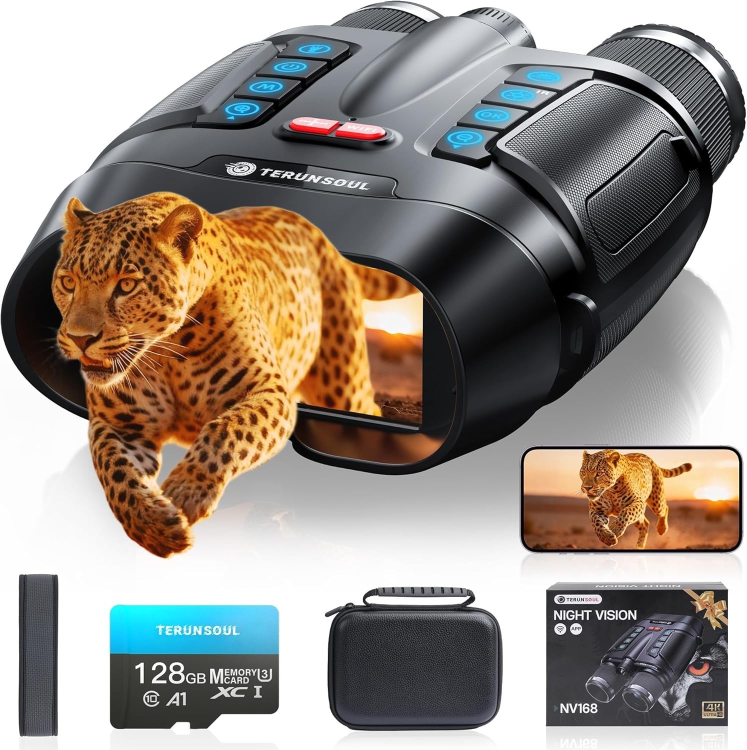 Goggles - 4k Binoculars 10000mah Battery Wifi App 128gb Ip65