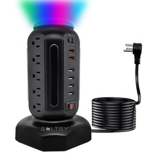 Boltgy Flat Plug Total Charging Station Protector 15 Ac Outlets And 6 Usb Ports